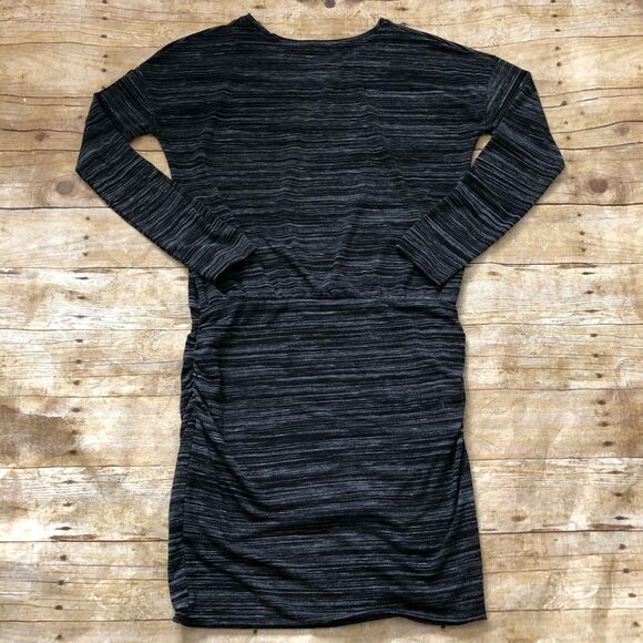 Athleta Black and Gray Striped Midi Dress - Picture 2 of 7